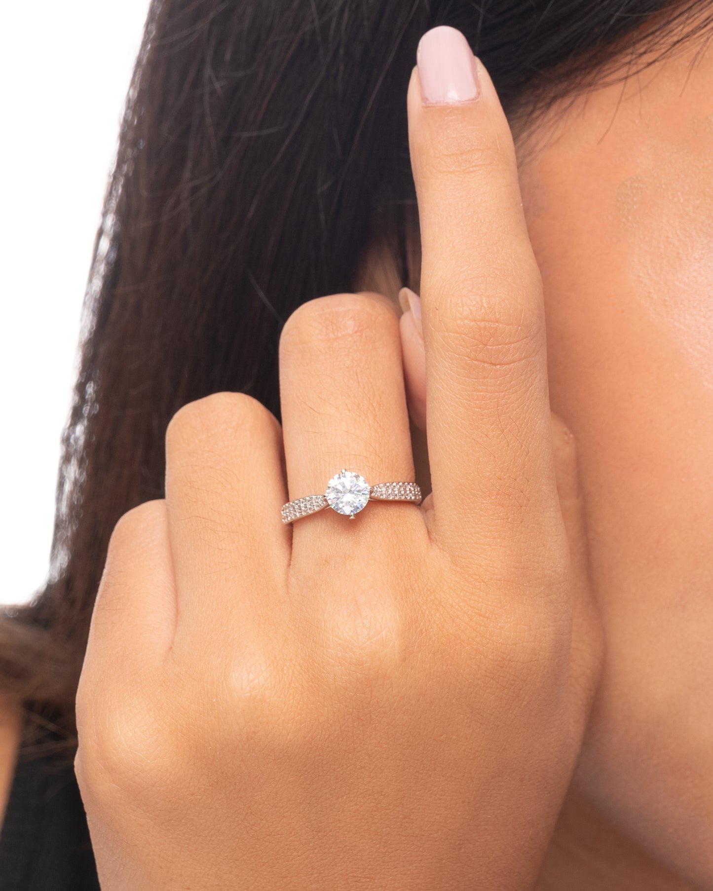 RING STUDDED WITH ICE CUT CZ