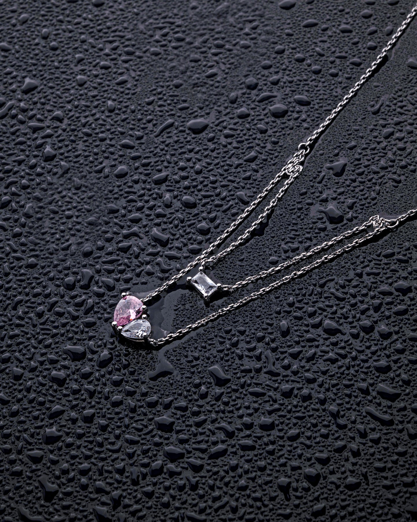 PINK PEAR DROP ICE CUT CZ STRING