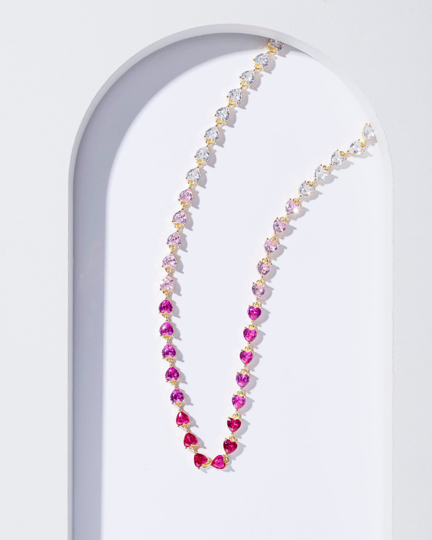 STERLING SILVER CHAIN WITH HEART SHAPED CZ