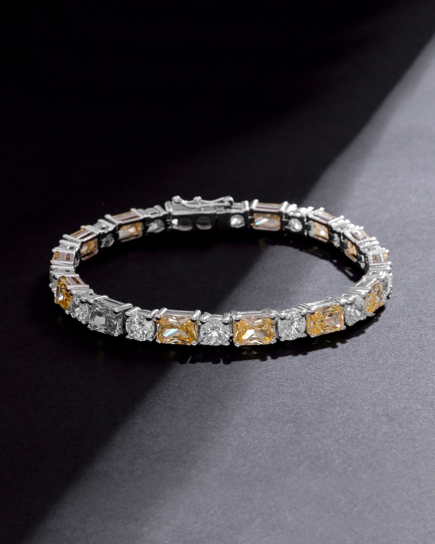 TENNIS BRACELET STUDDED WITH ICE CUT YELLOW CZ
