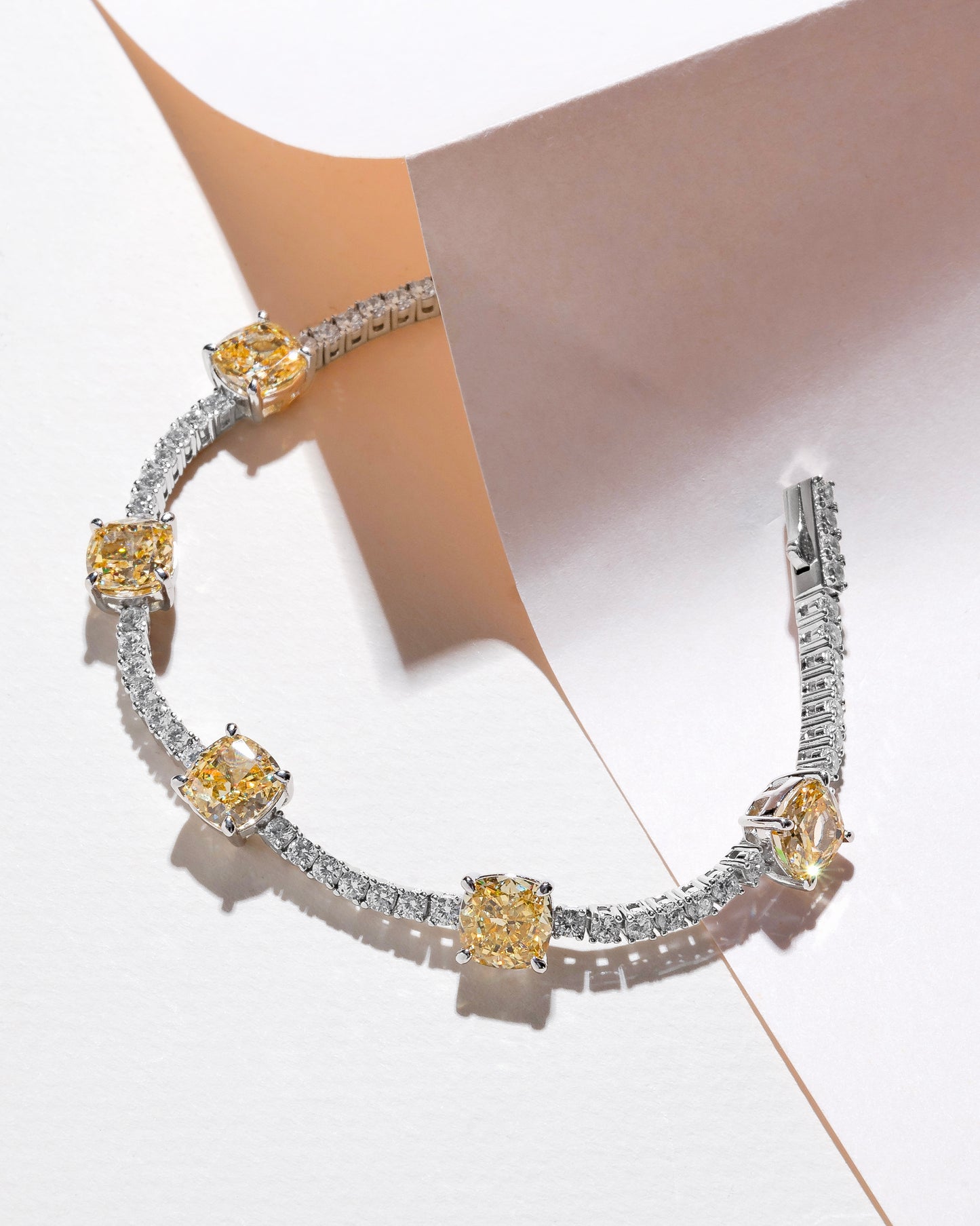 TENNIS BRACELET STUDDED WITH ICE CUT YELLOW CZ