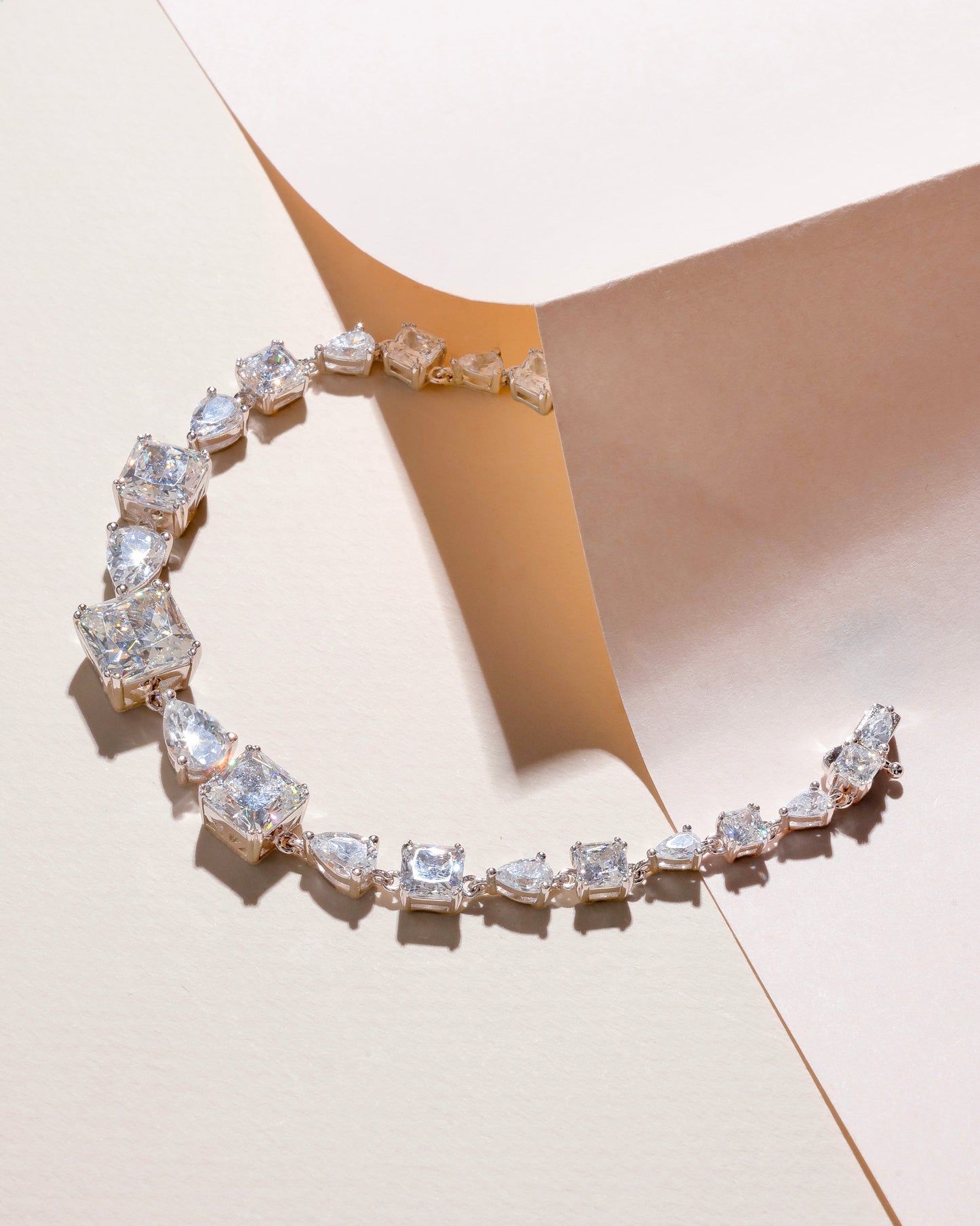 FANCY SHAPE AND COLOR CZ TENNIS BRACELET