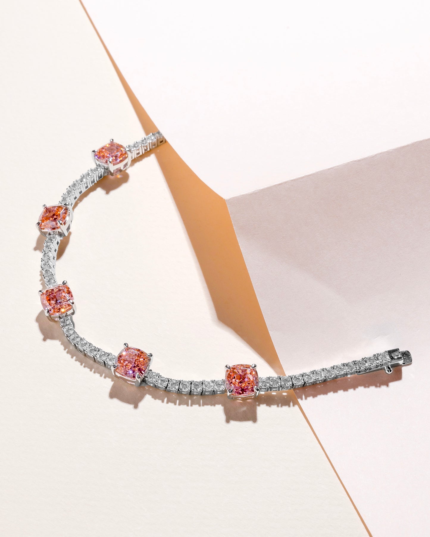 TENNIS BRACELET STUDDED WITH RED ICE CUT CZ