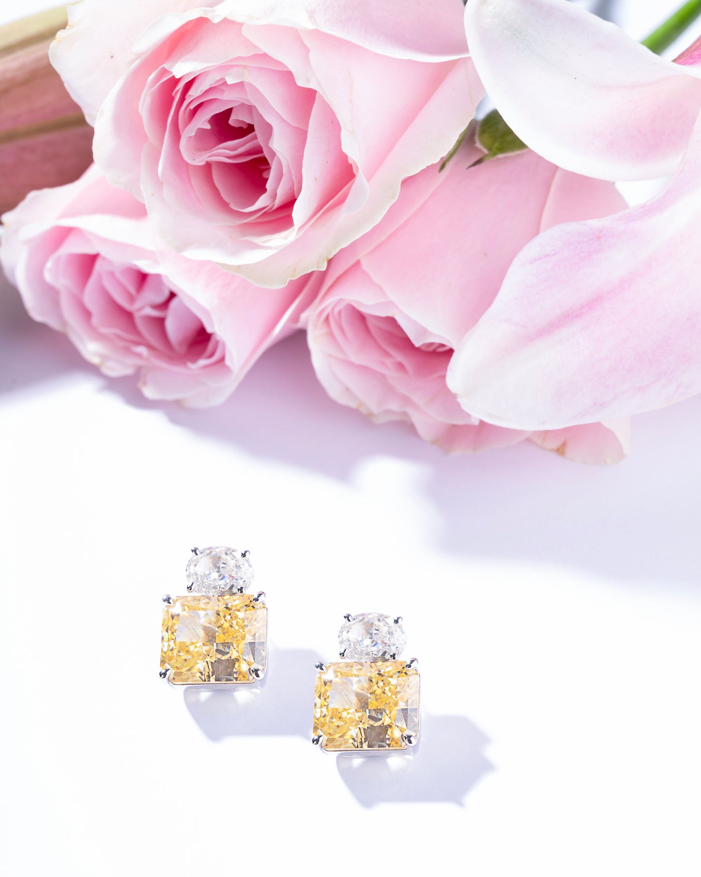 ICE CUT YELLOW CZ STUDS