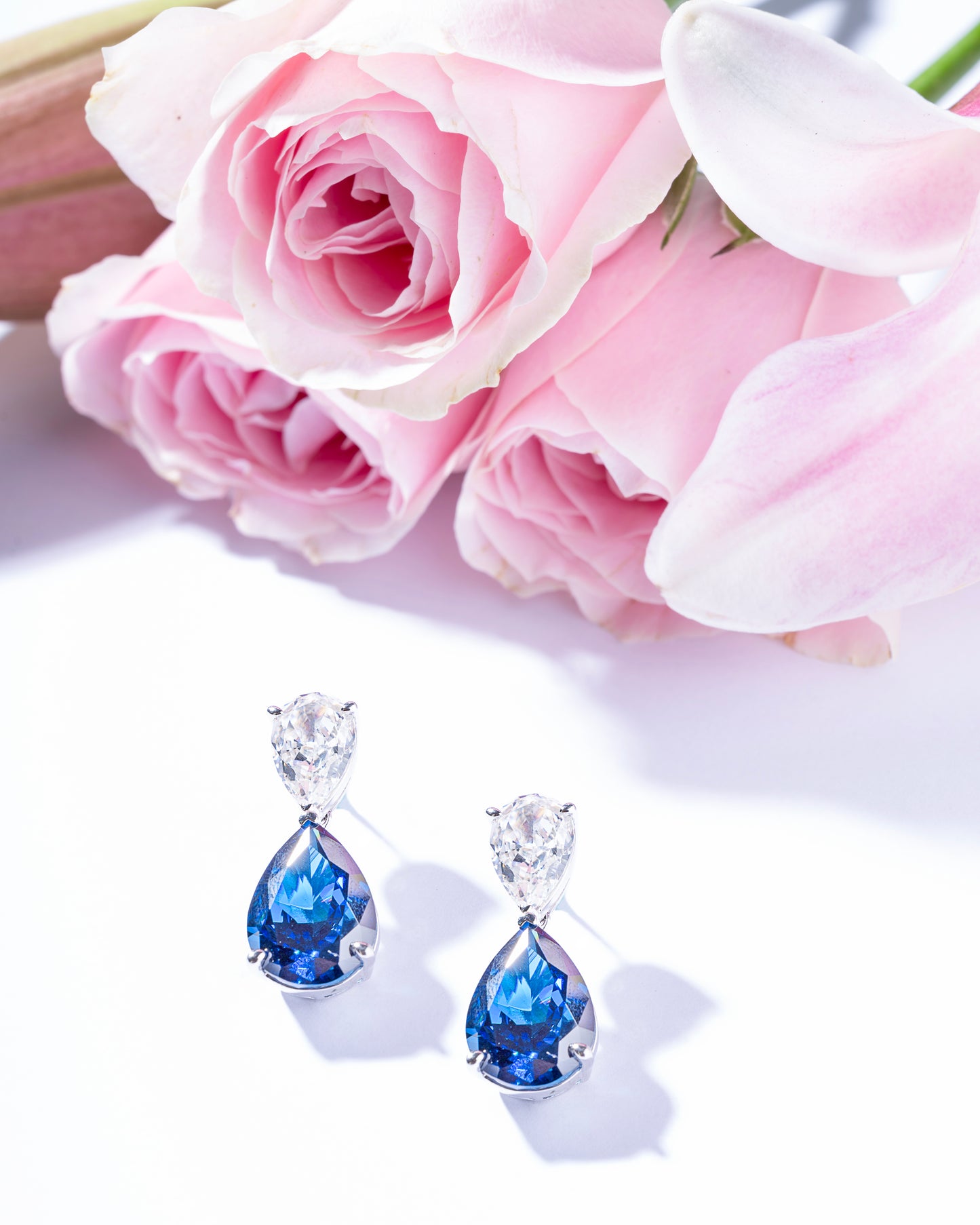 ICE CUT BLUE CZ STUDS
