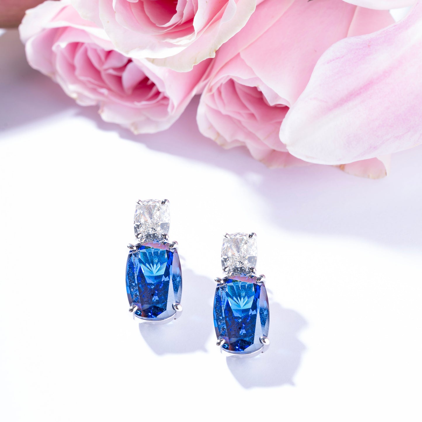 ICE CUT BLUE CZ STUDS