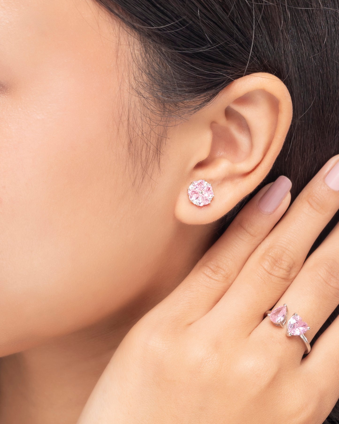 PINK CZ STUDS