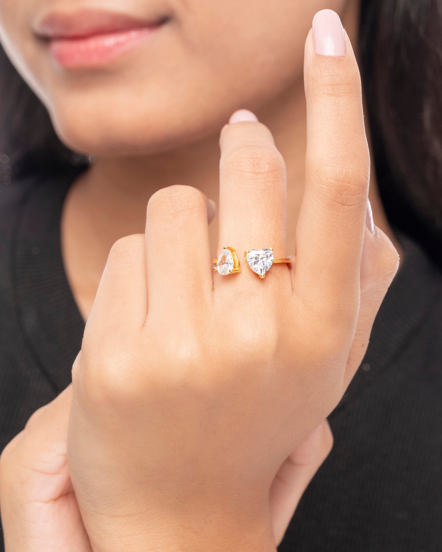 HEART SHAPED SOLITAIRE CZ RING