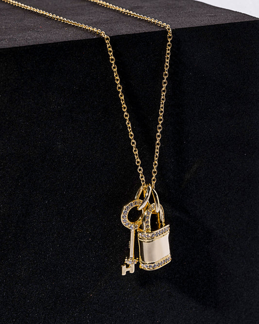 LOCK AND KEY CHAIN PENDENT