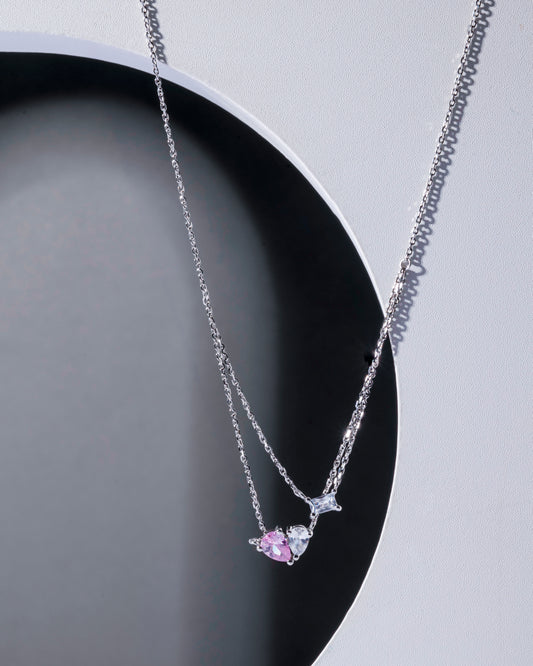 PINK PEAR DROP ICE CUT CZ STRING