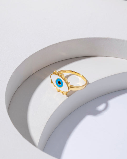 EVIL EYE ENAMEL RING