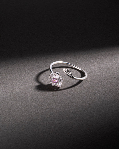 RING STUDDED WITH PINK ICE CUT CZ