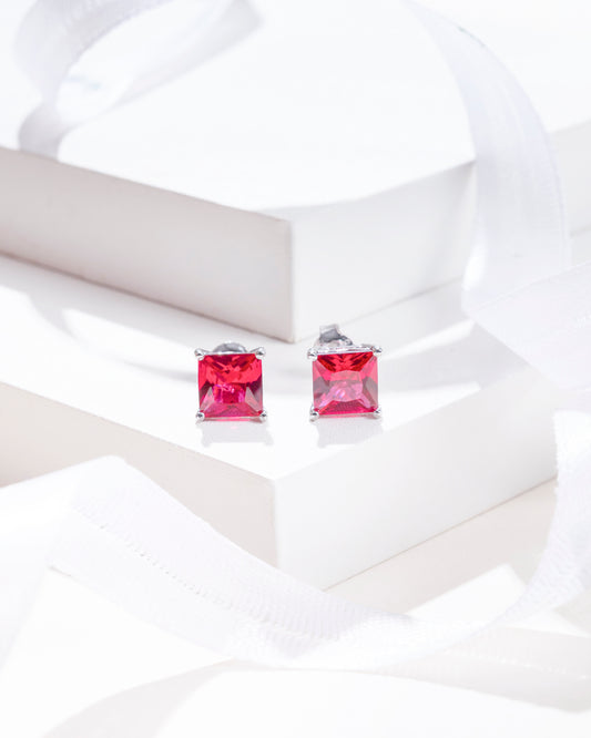 RED CZ STUDS