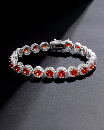 TENNIS BRACELET STUDDED WITH RED ICE CUT CZ