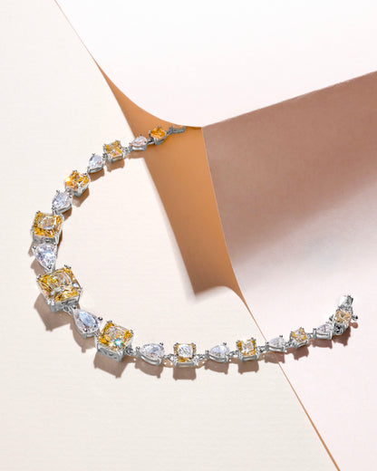 TENNIS BRACELET STUDDED WITH YELLOW ICE CUT CZ