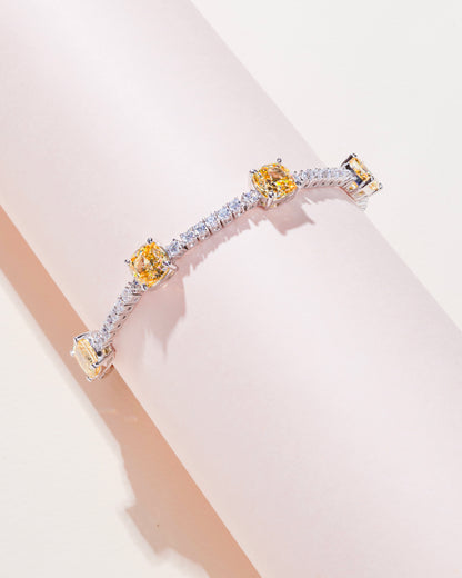 TENNIS BRACELET STUDDED WITH ICE CUT YELLOW CZ