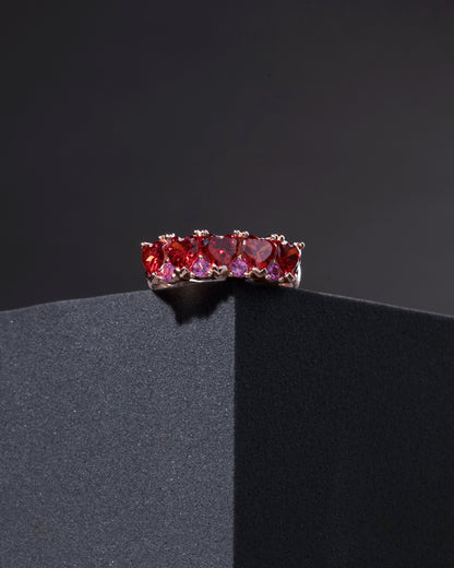 RING STUDDED WITH RED CZ