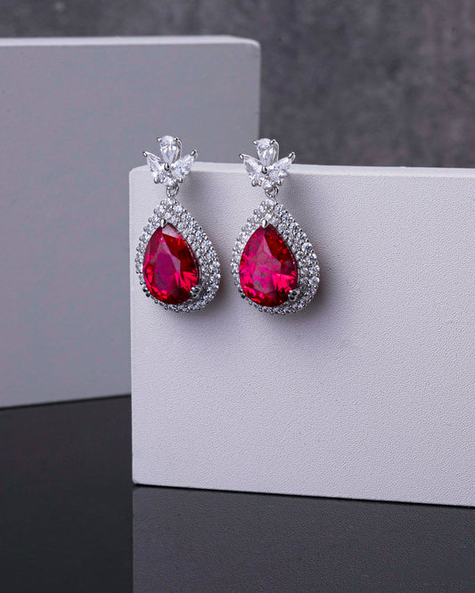 ICE CUT RED CZ STUDS