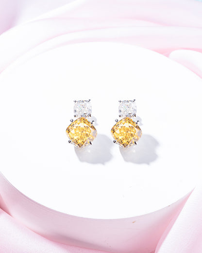 ICE CUT YELLOW CZ STUDS