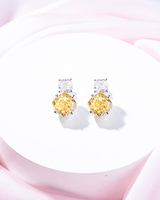 ICE CUT YELLOW CZ STUDS