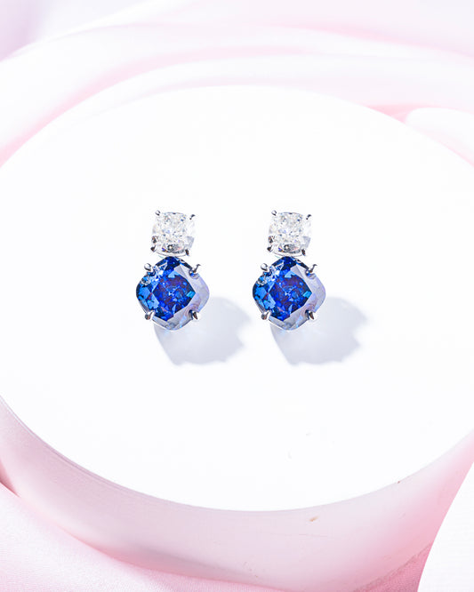 ICE CUT BLUE CZ STUDS