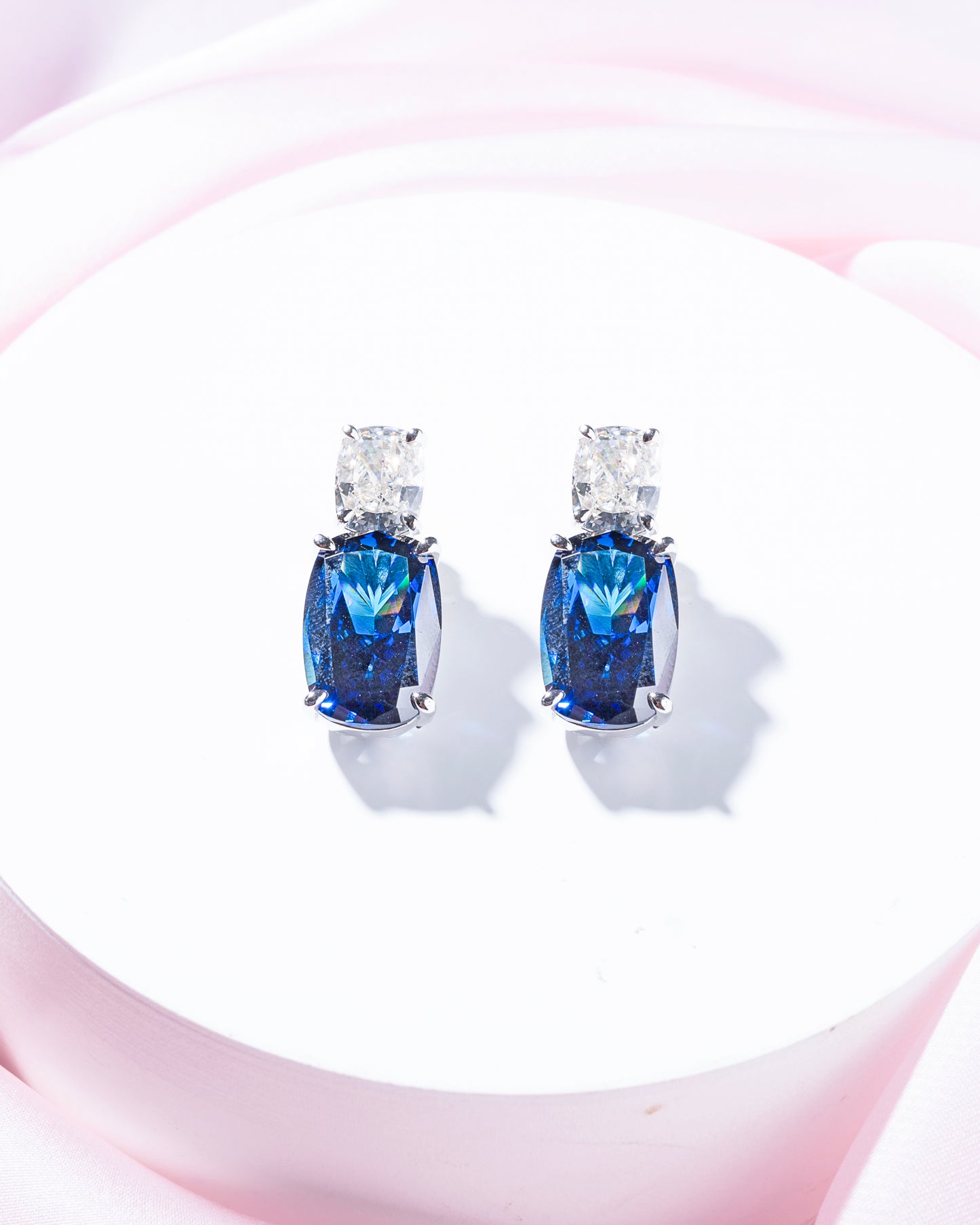 ICE CUT BLUE CZ STUDS