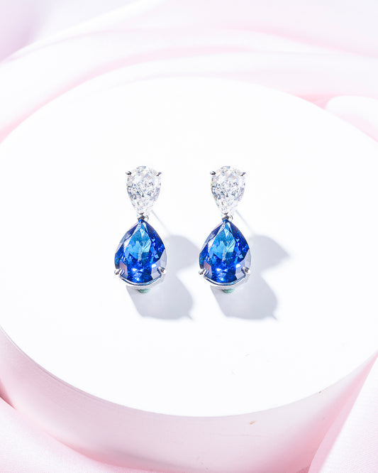 ICE CUT BLUE CZ STUDS