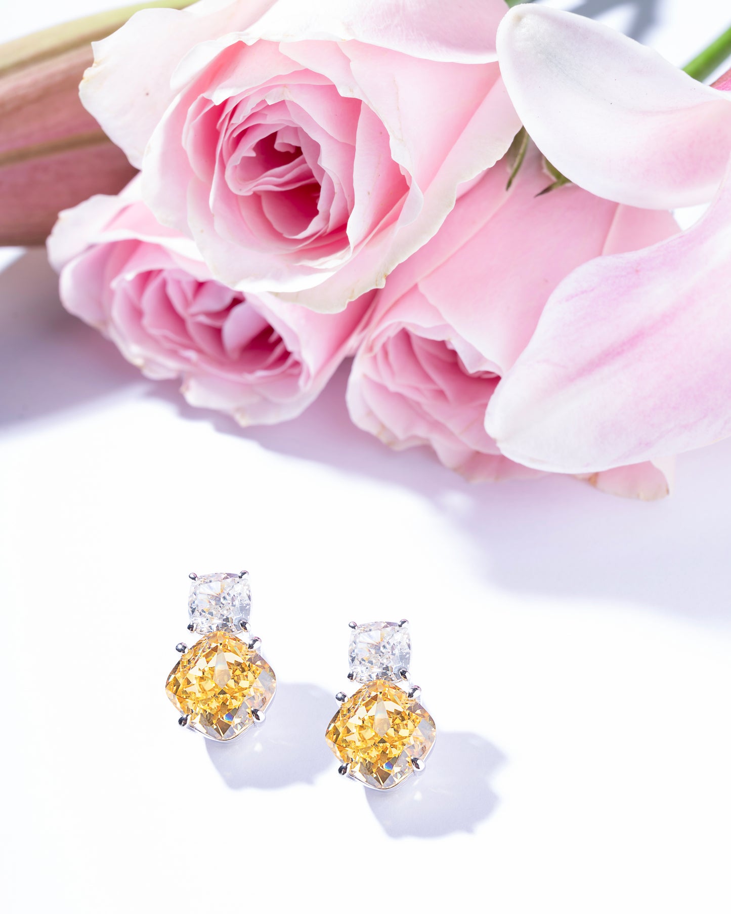 ICE CUT YELLOW CZ STUDS