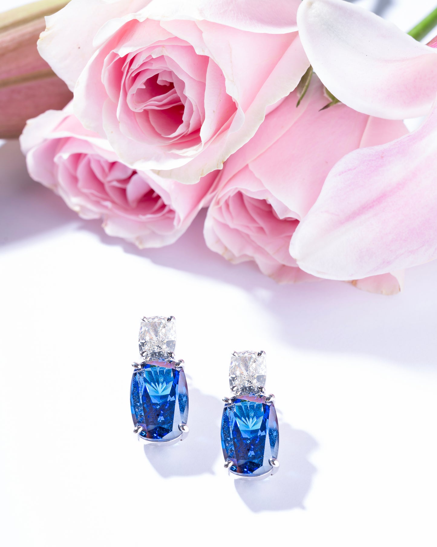 ICE CUT BLUE CZ STUDS