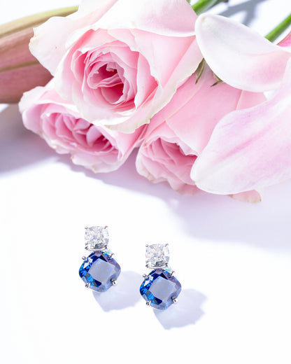 ICE CUT BLUE CZ STUDS